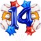 Baseball Balloons Birthday Decorations for Boys 14th Birthday Dodgers Balloons 40in Gaint Blue Foil Mylar
